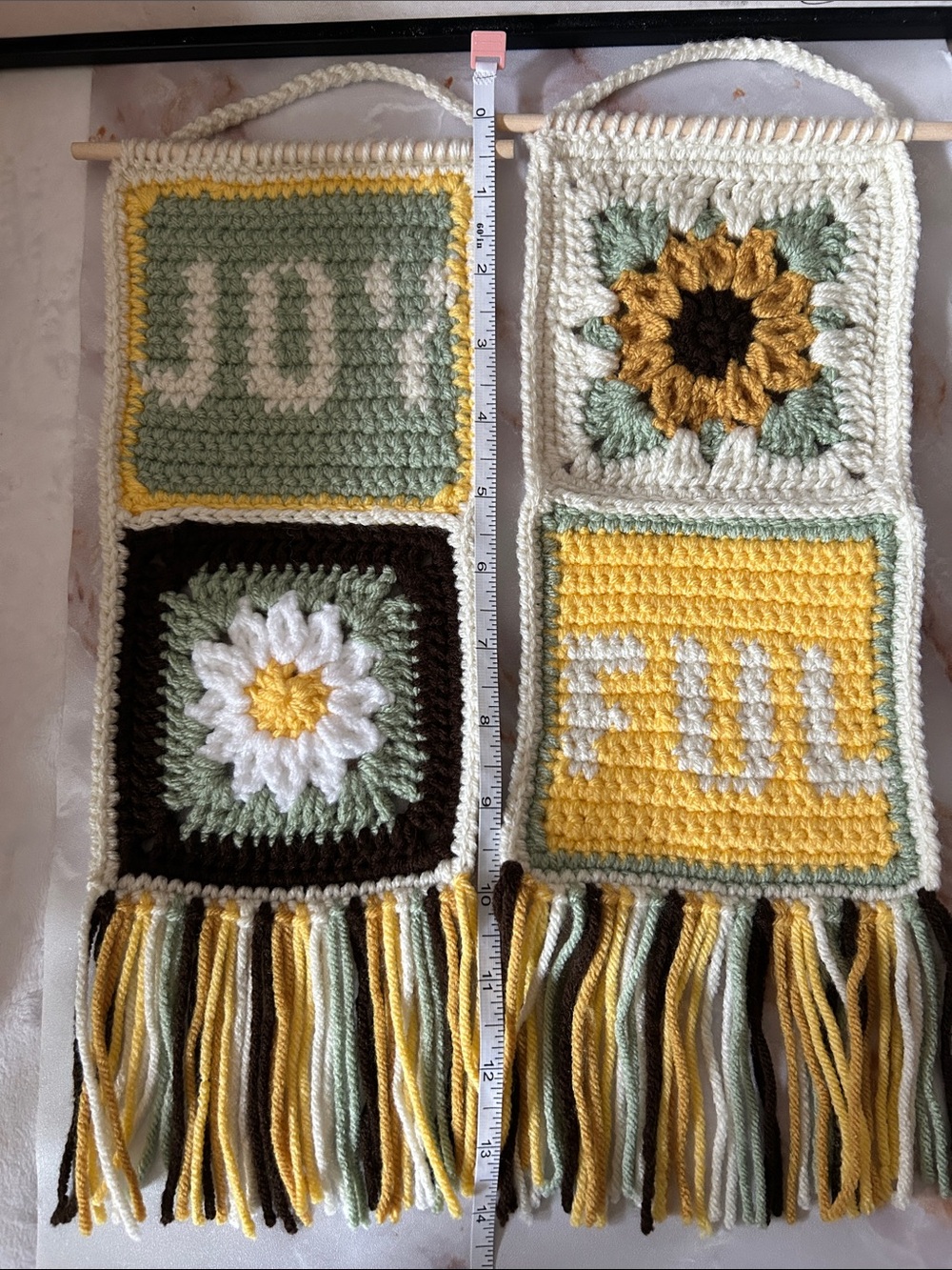 Joyful Wall Tapestry Art- Handcrafted CreativelyM Original - Picture 2 of 3